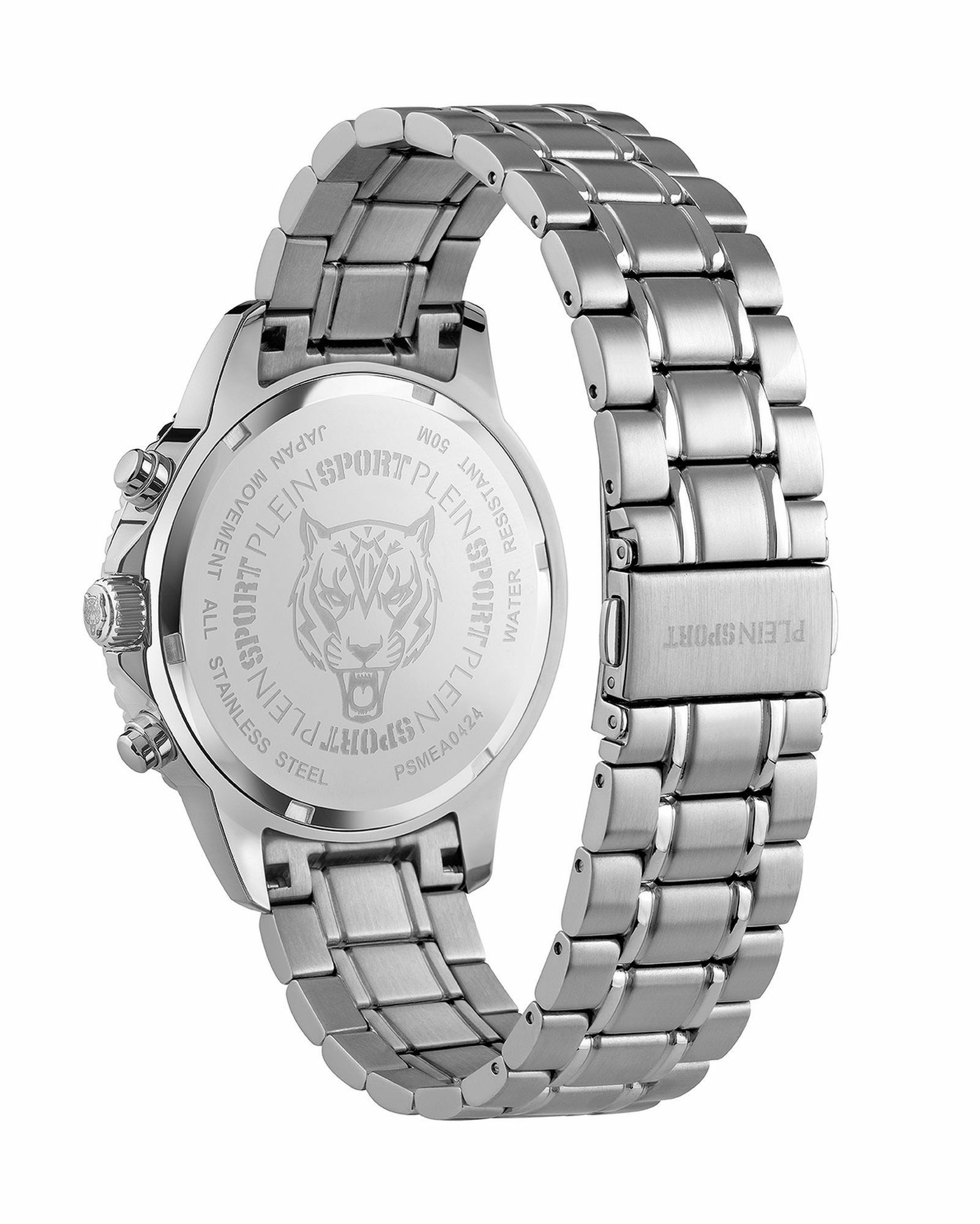 Philipp Plein Herrenuhr Quarz Chronograph Silber Edelstahl PSMEA0424 – Bild 3