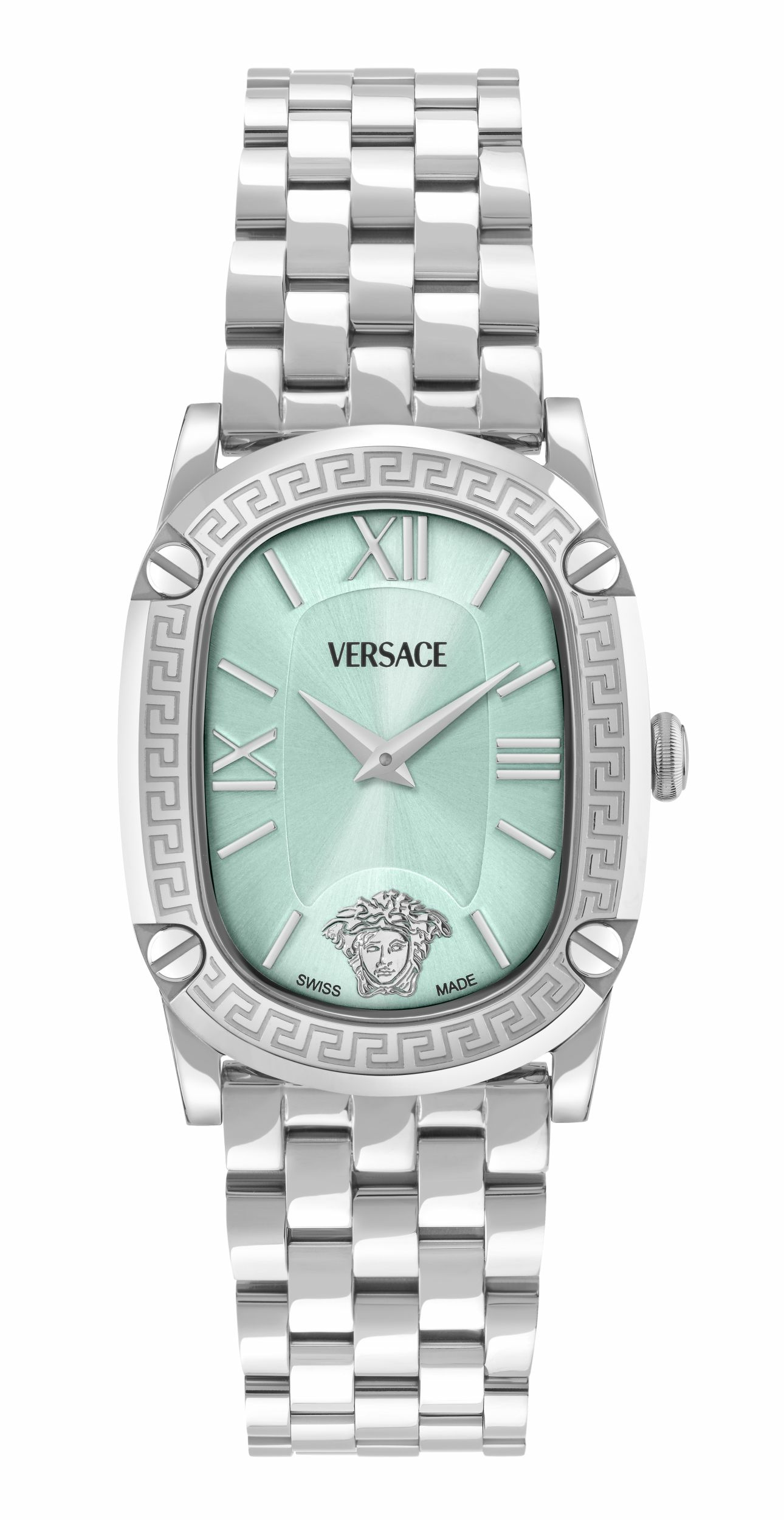 Versace Uhr Damen Greca Couture Silber Blau Edelstahl VE1B01025 Versace Uhr Damen Greca Couture Silber Blau Edelstahl VE1B01025