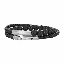 Armband Lavakugeln und Leder schwarz 21cm 41185181007966 Armband Lavakugeln und Leder schwarz 21cm 41185181007966