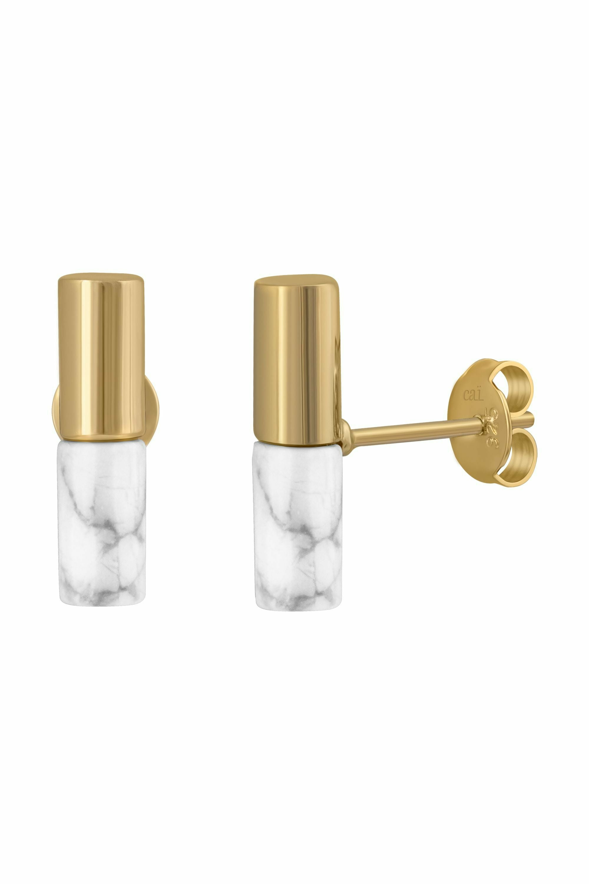 Ohrstecker 925/ Sterling Silber vergoldet Howlith 41184660979806 – Bild 3