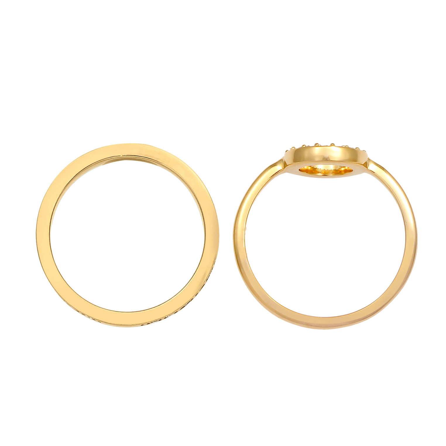 Ring Memorie Kreis Geo 2er Set 925 Silber, mit Kristallen von Swarovski® – Bild 2