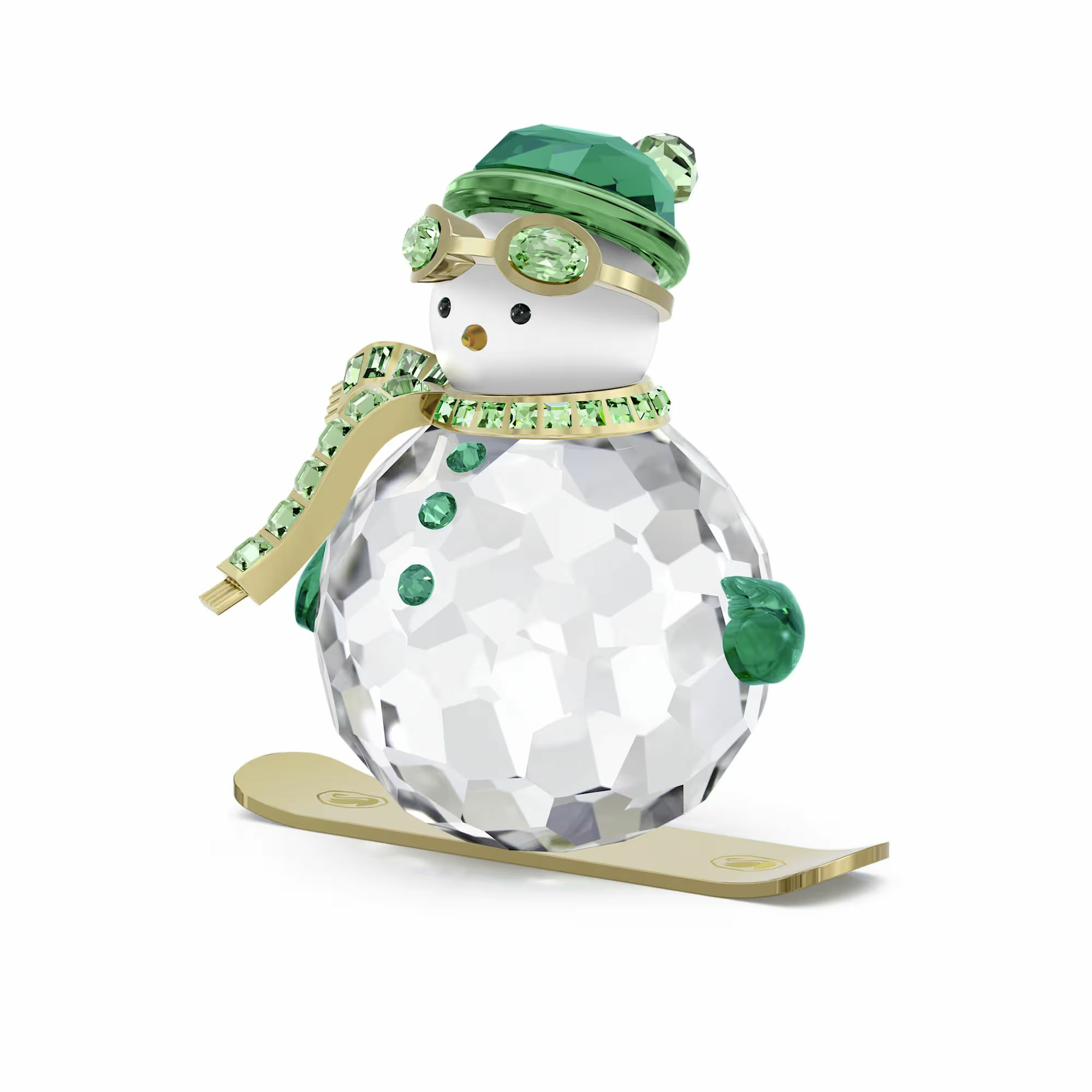 Swarovski Kristallfigur Snowman „Holiday Cheers Dulcis“ Grün/Gold-Tone 5687168 – Bild 2