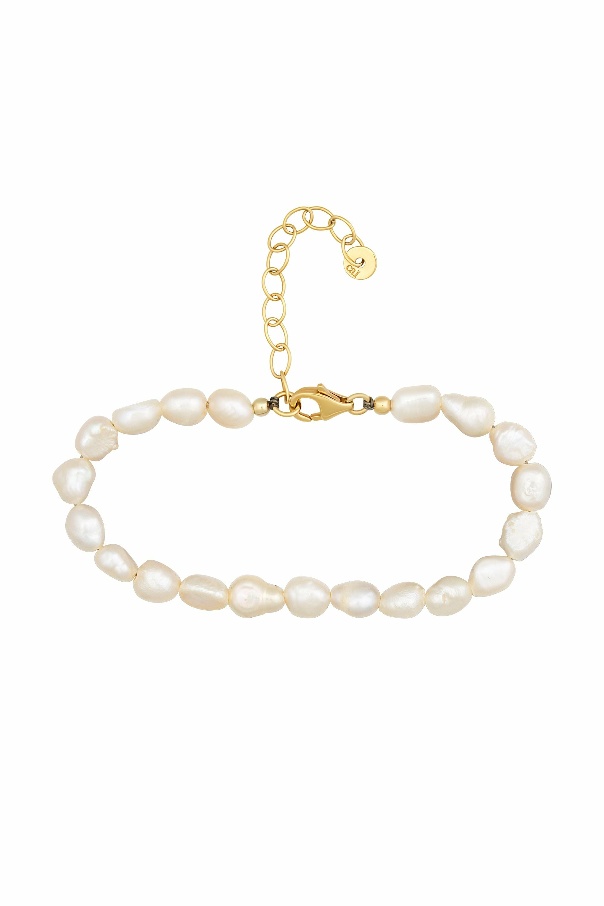 Armband 925 Sterling Silber vergoldet Perlen 41185174782046 – Bild 3