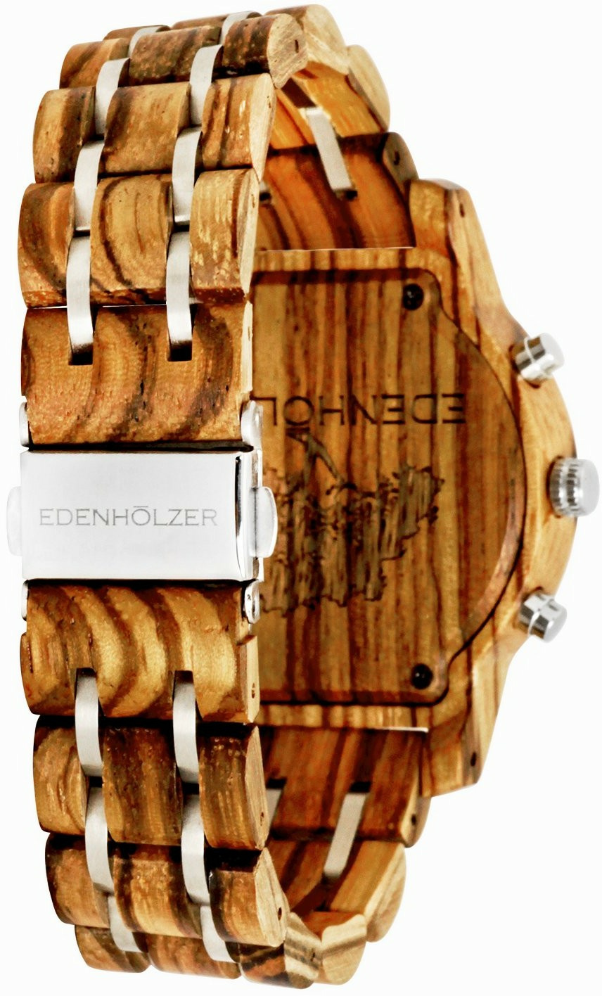 Edenhölzer Herren Armbanduhr Chronograph Hardlex Anegada Datumsanzeige – Bild 2