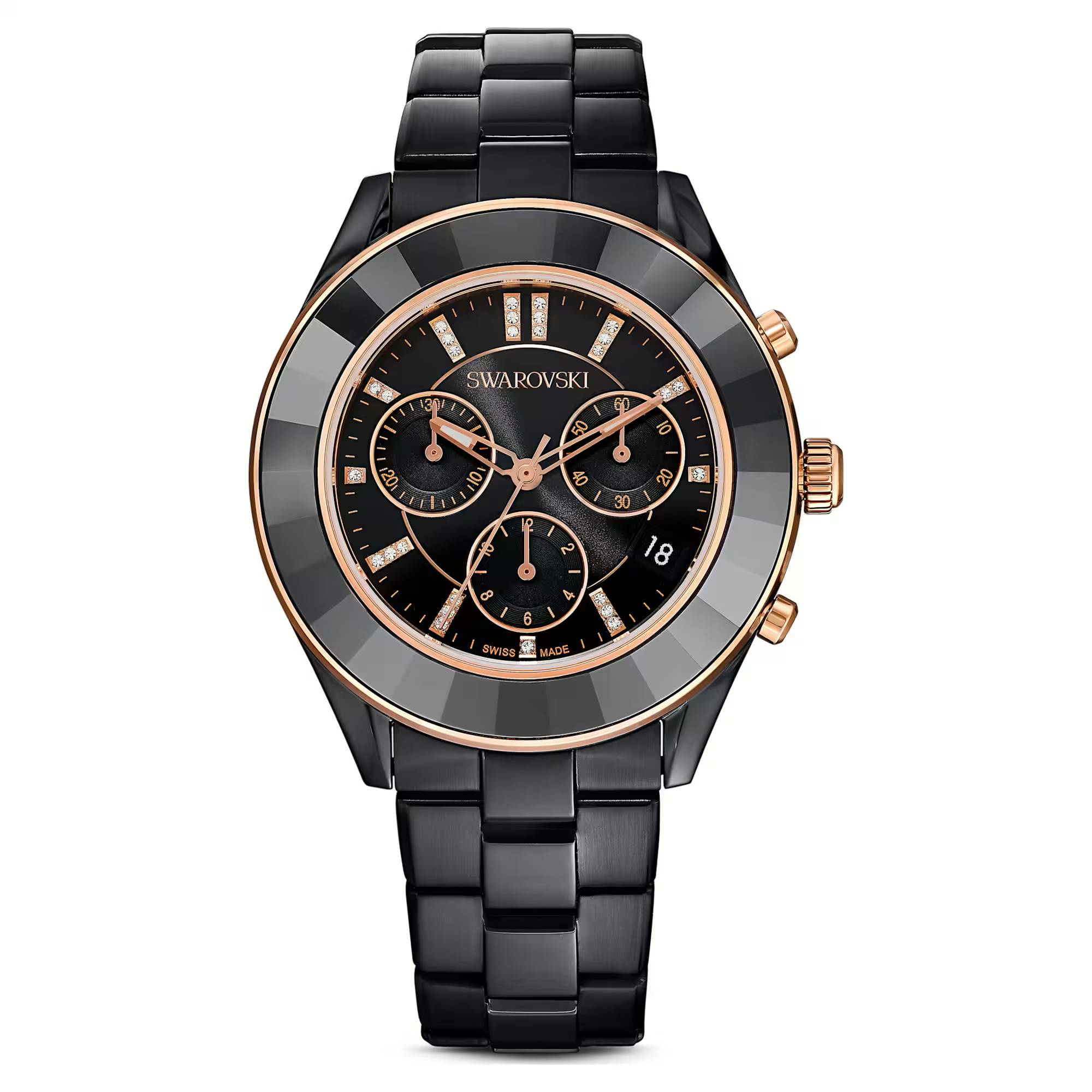 Swarovski Octea Lux Sport Unisex Chronograph Uhr Schwarz 5610472 Swarovski Octea Lux Sport Unisex Chronograph Uhr Schwarz 5610472