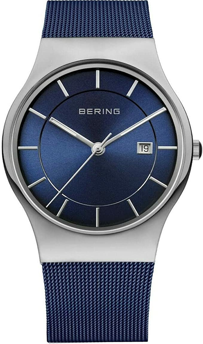 Bering Damen Analoguhr mit Armband blau 11938-303 – Bild 2