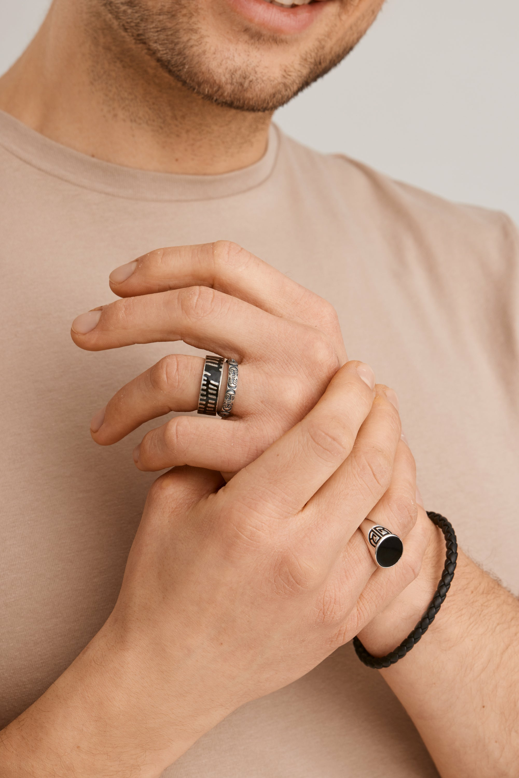 Ring 925 Silber rhodiniert Onyx Asien Motiv 41184482000990