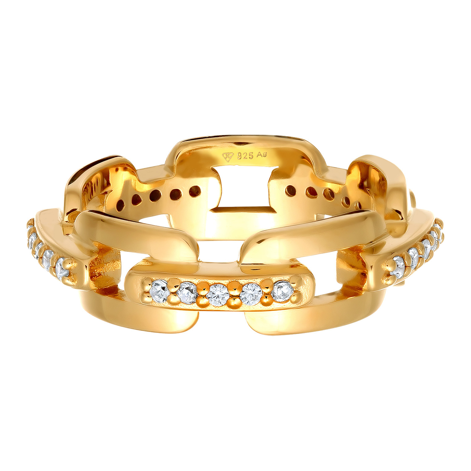 Ring Herren Kettenring Zirkonia Weiß 925 Sterling Silber Ring Herren Kettenring Zirkonia Weiß 925 Sterling Silber