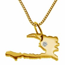 50cm Kette + Haiti mit Brillant 585 Gold 50cm Kette + Haiti mit Brillant 585 Gold