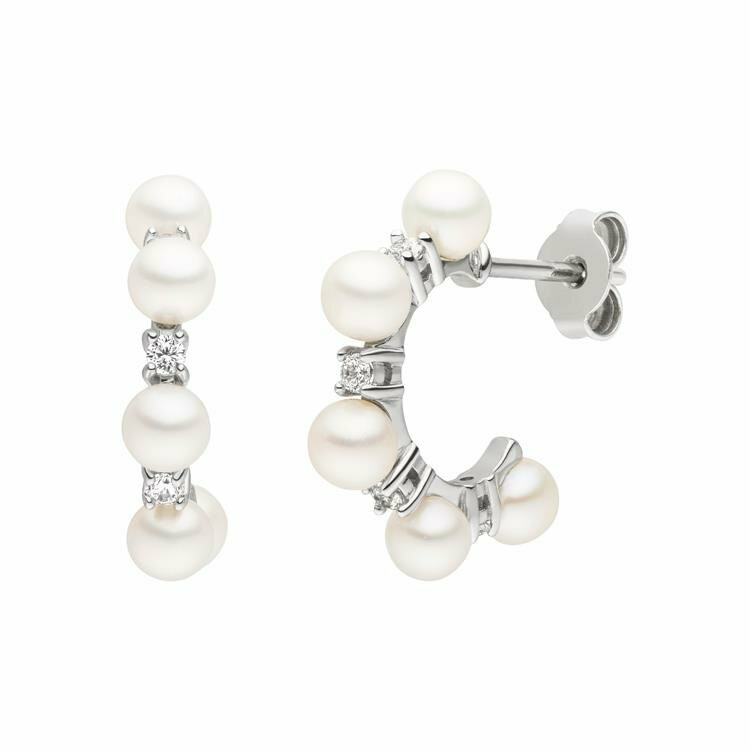 Viventy Damen Halbcreole mit Perlen 925/Sterling Silber 785134 Viventy Damen Halbcreole mit Perlen 925/Sterling Silber 785134