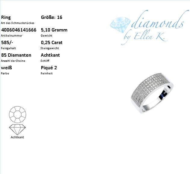 Diamonds by Ellen K. 585 Gold mit 85x Diamant zus. 0,25ct. Ring 41680126574686 – Bild 3