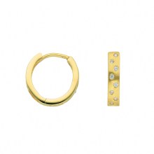 Damen 585 Gold Ohrringe  Creolen mit Zirkonia Ø 12,8 mm Damen 585 Gold Ohrringe  Creolen mit Zirkonia Ø 12,8 mm