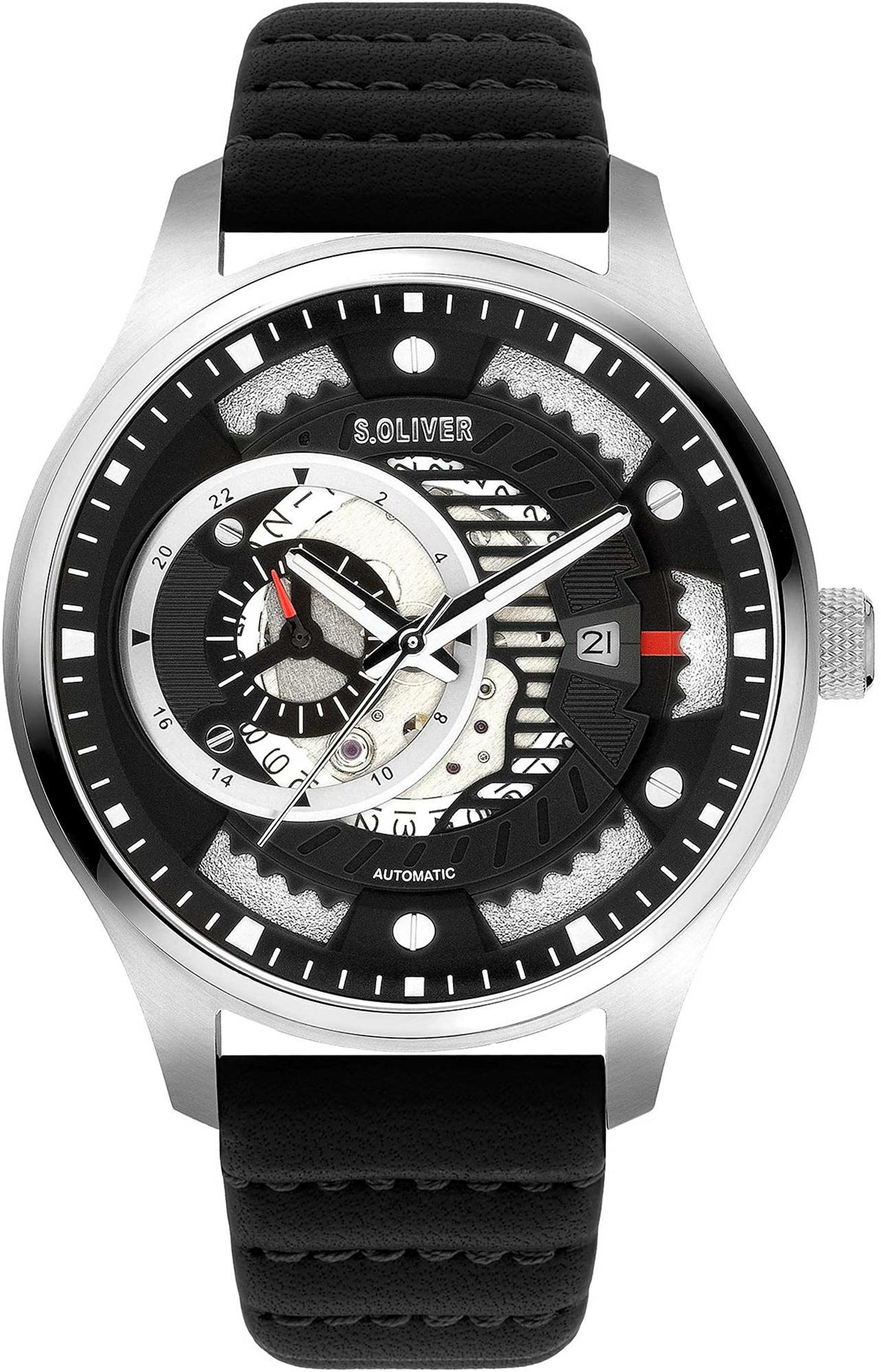 S.Oliver Armbanduhr Automatik schwarz silber SO-3941-LA – Bild 2