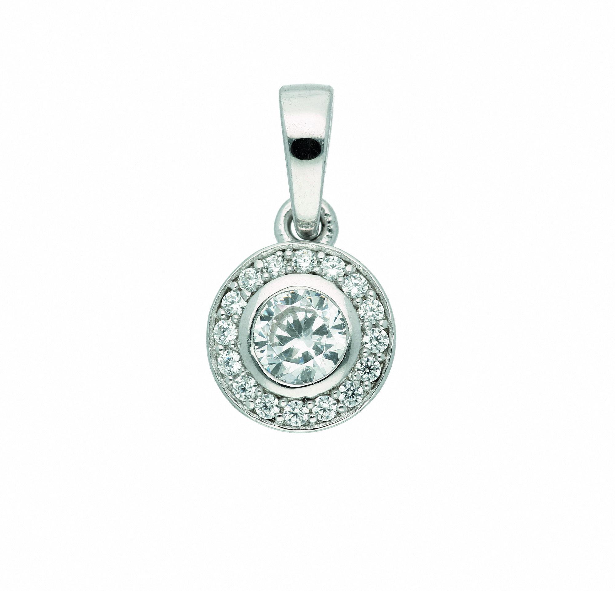 Damen 925 Silber Anhänger mit Zirkonia Ø 7,4 mm – Bild 2