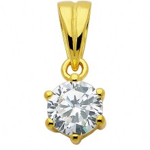 Damen 925 Silber Anhänger mit Zirkonia Ø 5 mm Damen 925 Silber Anhänger mit Zirkonia Ø 5 mm