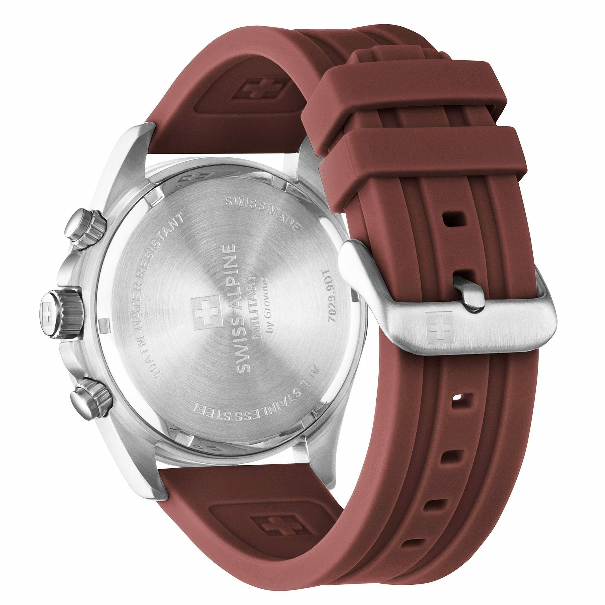 Swiss Alpine Military Herren Armbanduhr Chronograph Raptor bordeaux 7029.9836 – Bild 2