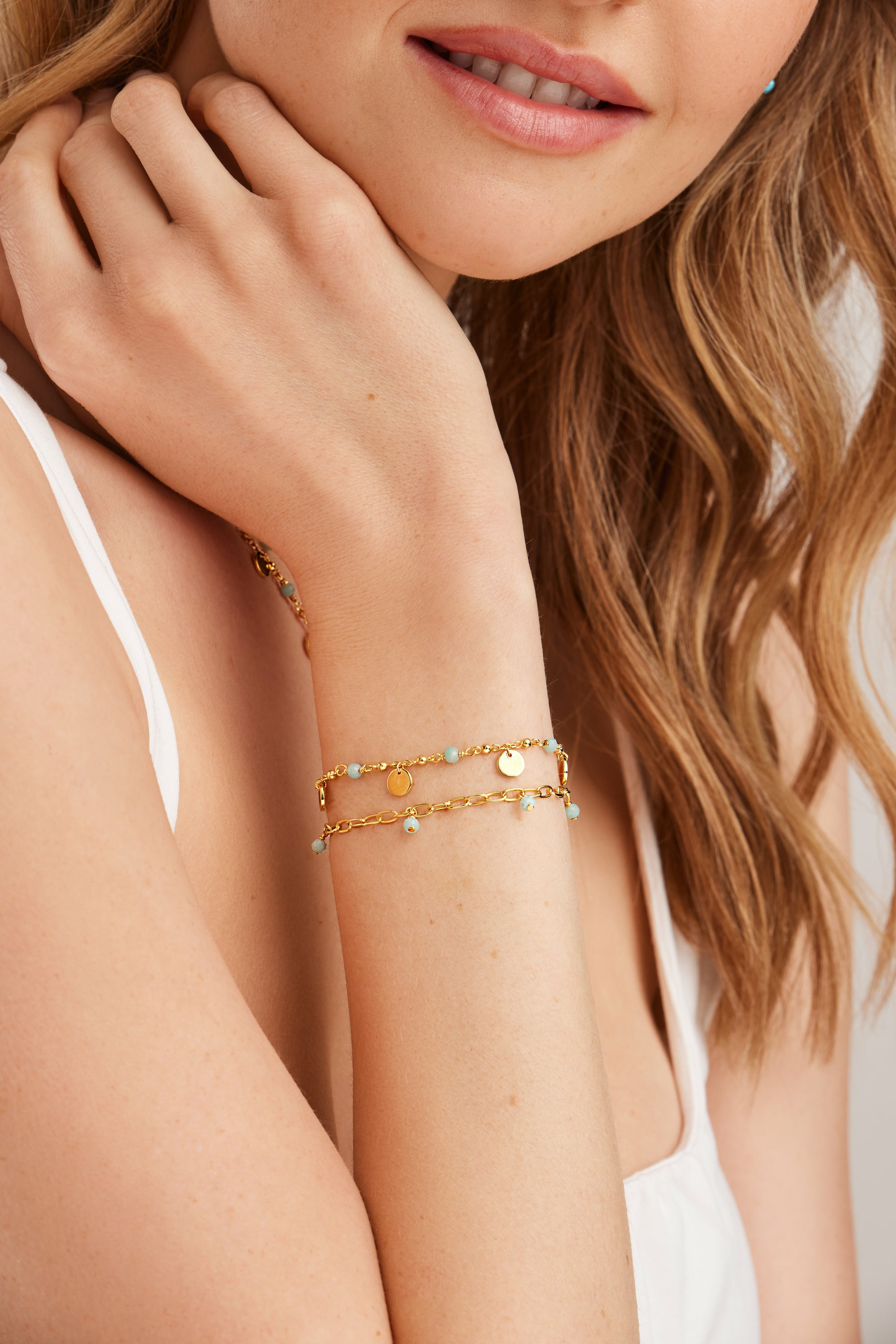 Armband 925 Silber vergoldet Amazonit 41185007173726 Armband 925 Silber vergoldet Amazonit 41185007173726