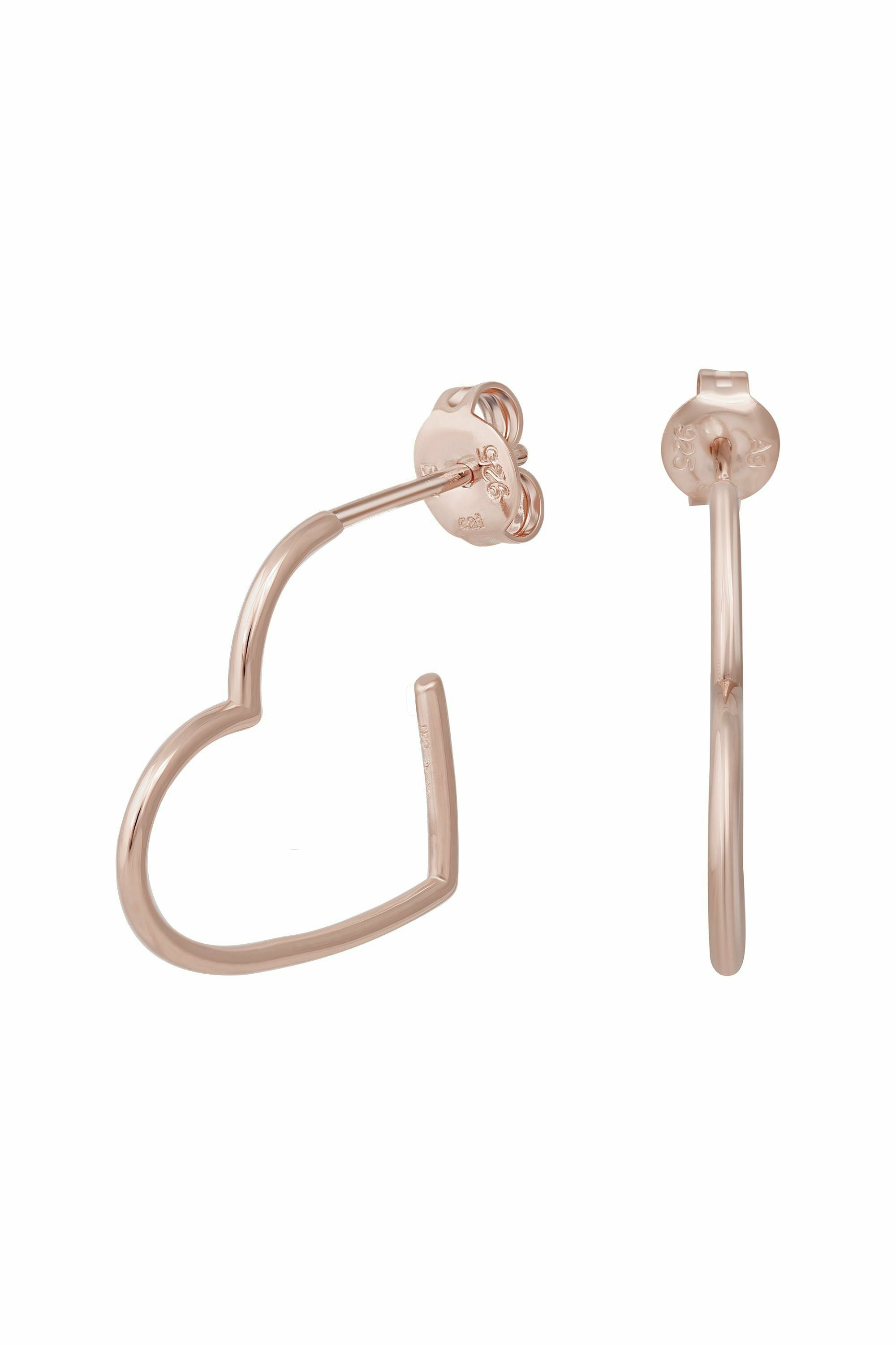 Creole 925 Sterling Silber rosé vergoldet Herz 41184970604638 – Bild 2