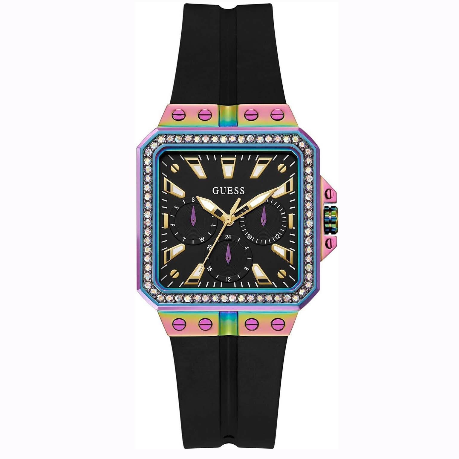 Guess Damen Armbanduhr Libra Multifunktion schwarz, mehrfarbig 34 mm GW0618L3 – Bild 3