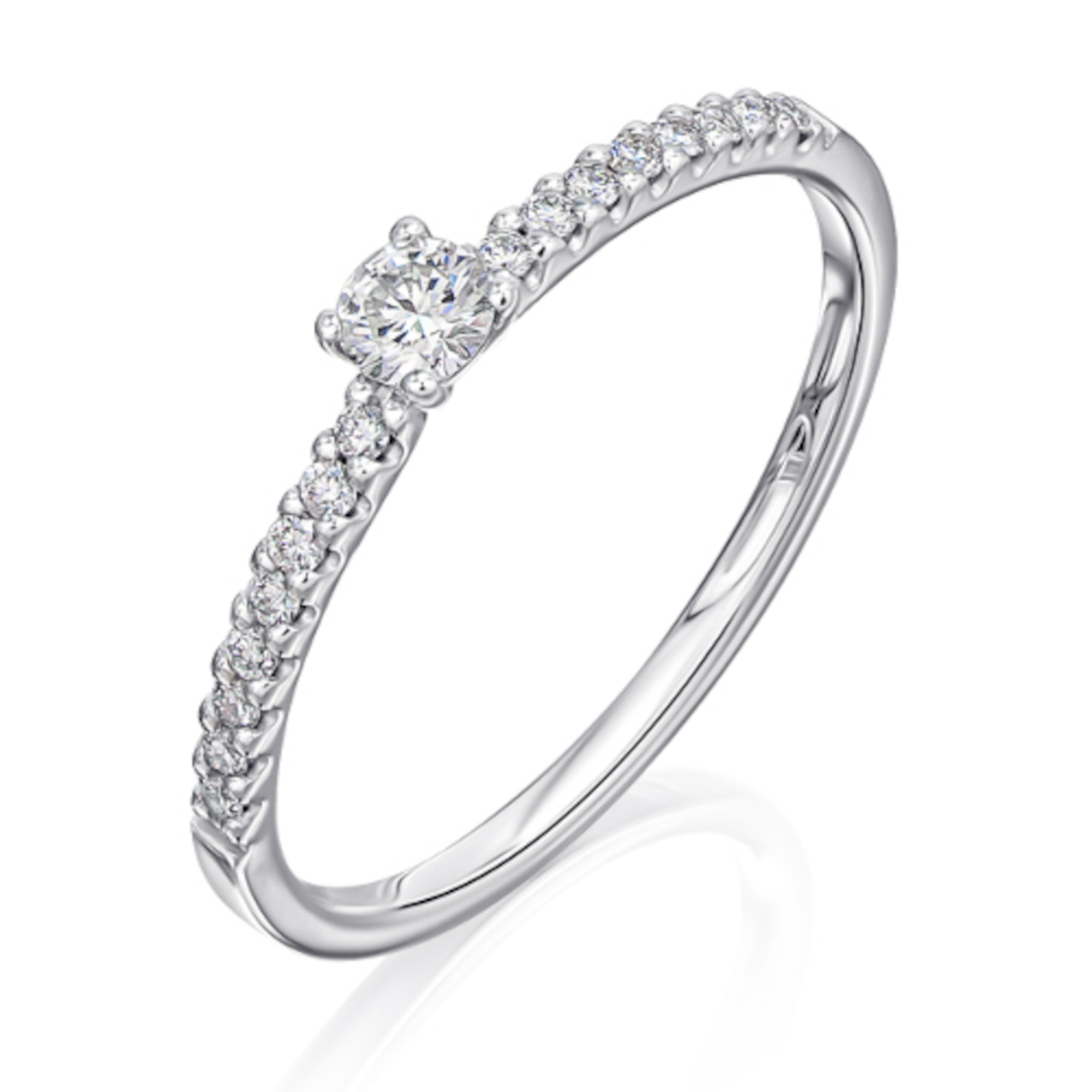 0,25 ct  Diamant Brillant Memoire mit Center Ring aus 585 Weißgold 0,25 ct  Diamant Brillant Memoire mit Center Ring aus 585 Weißgold