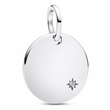 Pandora Anhänger Silber Gravurplatte mit Lab-Grown Diamant 394012C01 Pandora Anhänger Silber Gravurplatte mit Lab-Grown Diamant 394012C01