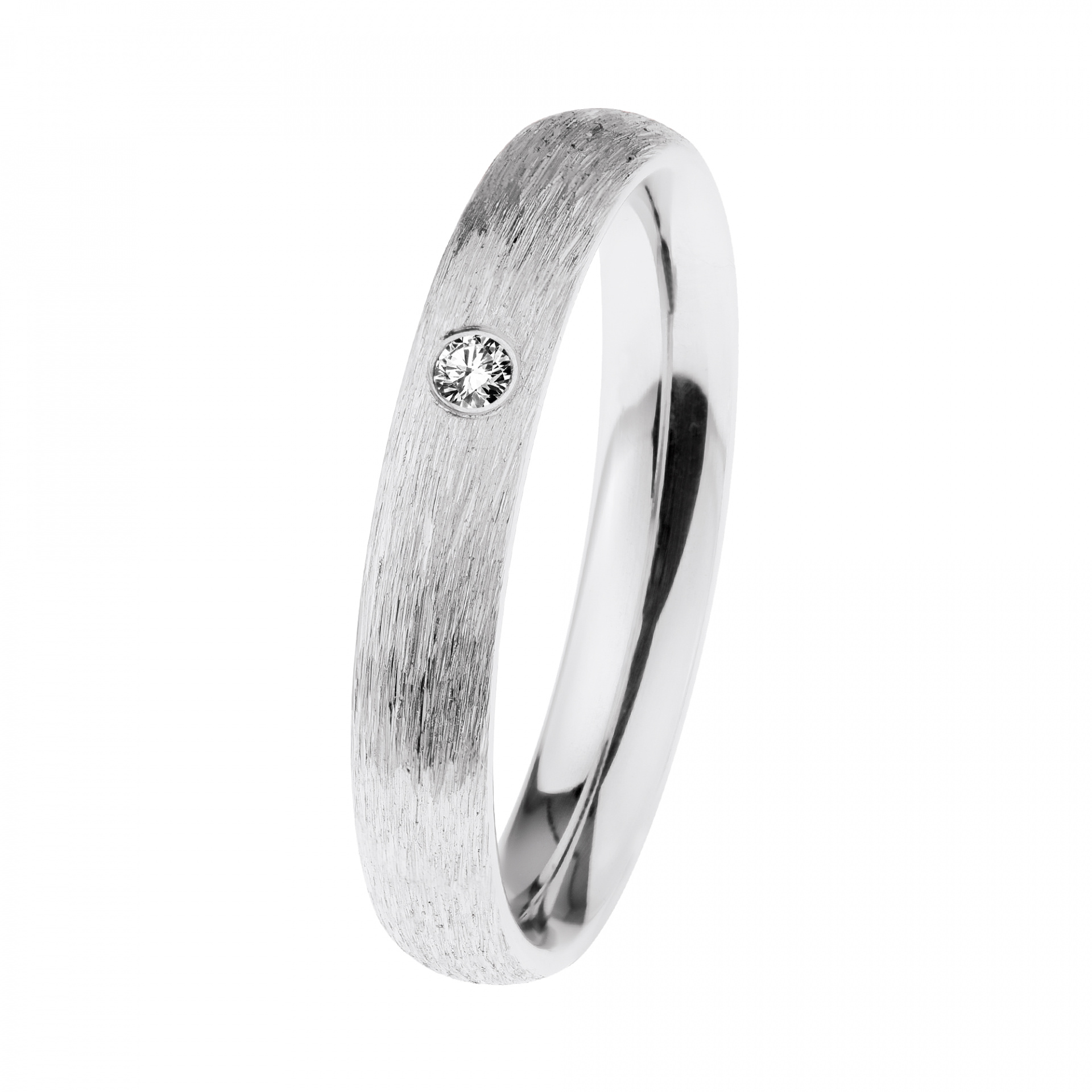 Ernstes Design Damen Diamant Ring Trauring Breite 3,5 mm Größe 55 Silber R613-55 Ernstes Design Damen Diamant Ring Trauring Breite 3,5 mm Größe 55 Silber R613-55