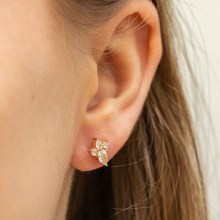 Ohrstecker 925 Sterling Silber gelb vergoldet Zirkonia 41185086406750 Ohrstecker 925 Sterling Silber gelb vergoldet Zirkonia 41185086406750