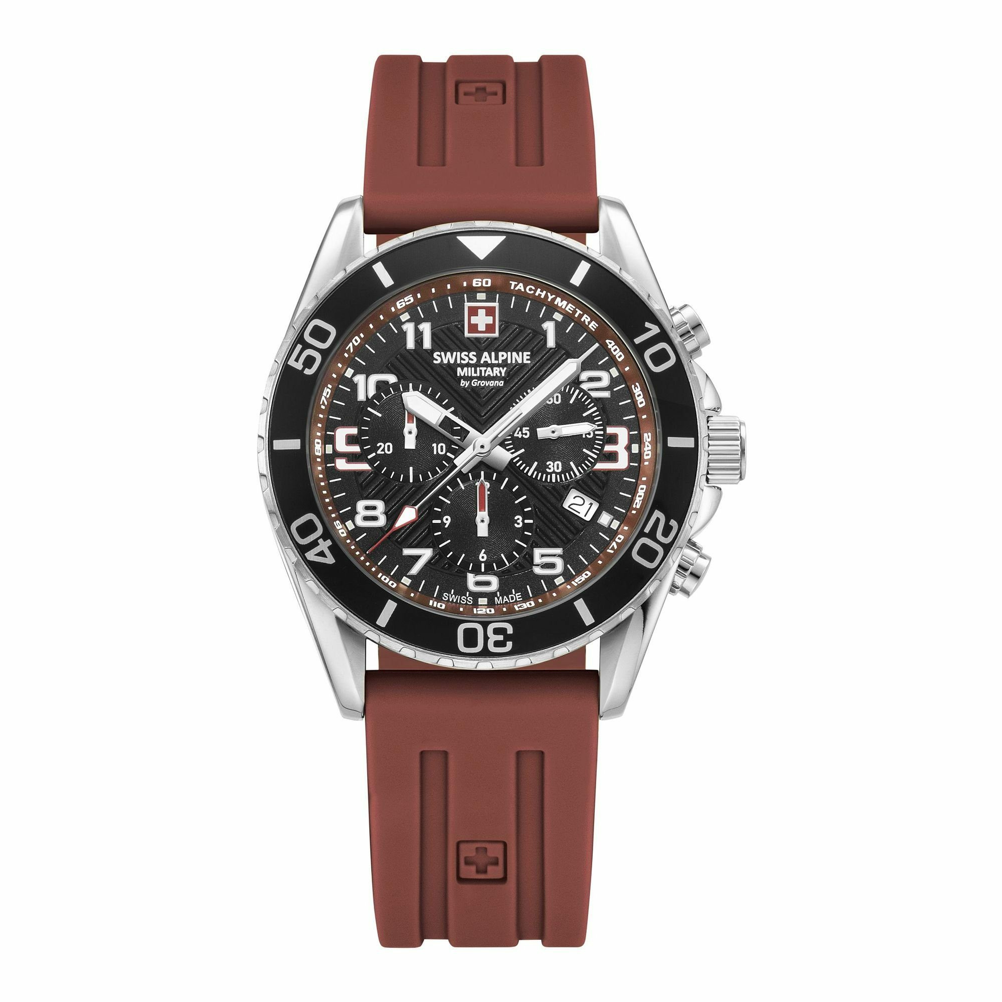 Swiss Alpine Military Herren Armbanduhr Chronograph Raptor bordeaux 7029.9836 – Bild 3