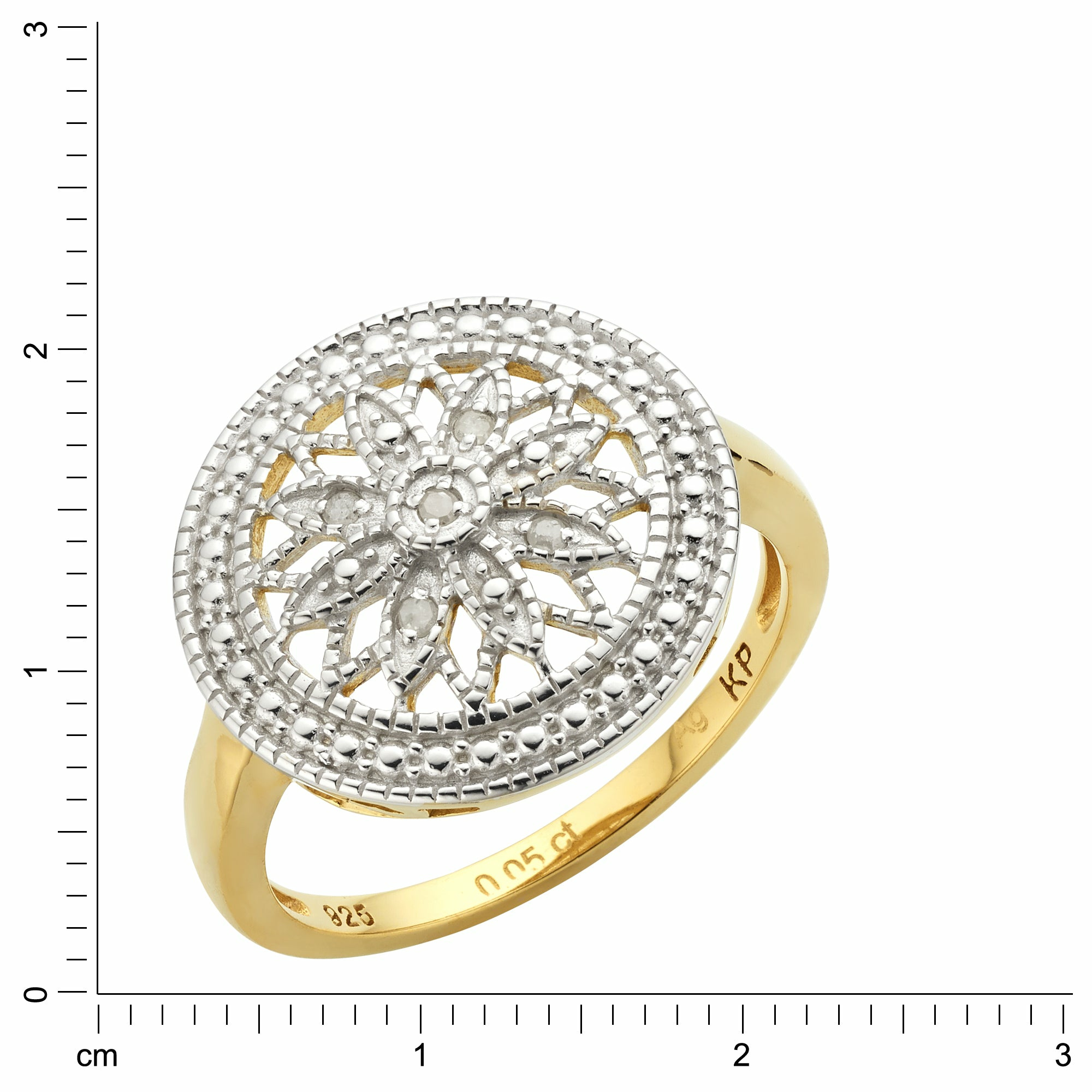 Diamonds by Ellen K. Silber 925 vergoldet mit 5x Diamant zus. 0,05ct. Ring 41676... Diamonds by Ellen K. Silber 925 vergoldet mit 5x Diamant zus. 0,05ct. Ring 41676...