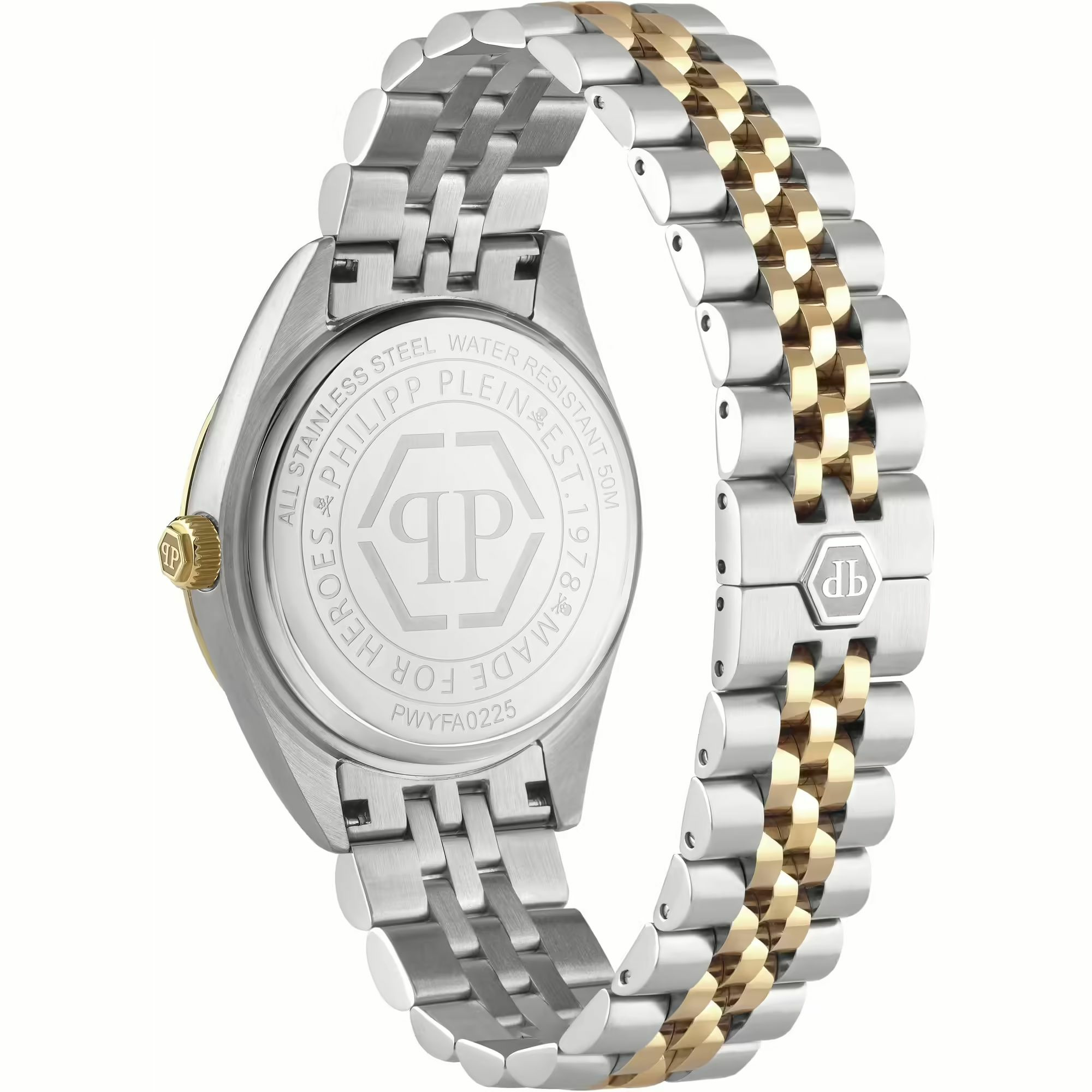 Philipp Plein Damenuhr Date Superlative Crystal PWYFA0225 34 mm Gold/Grün Edelst... – Bild 3