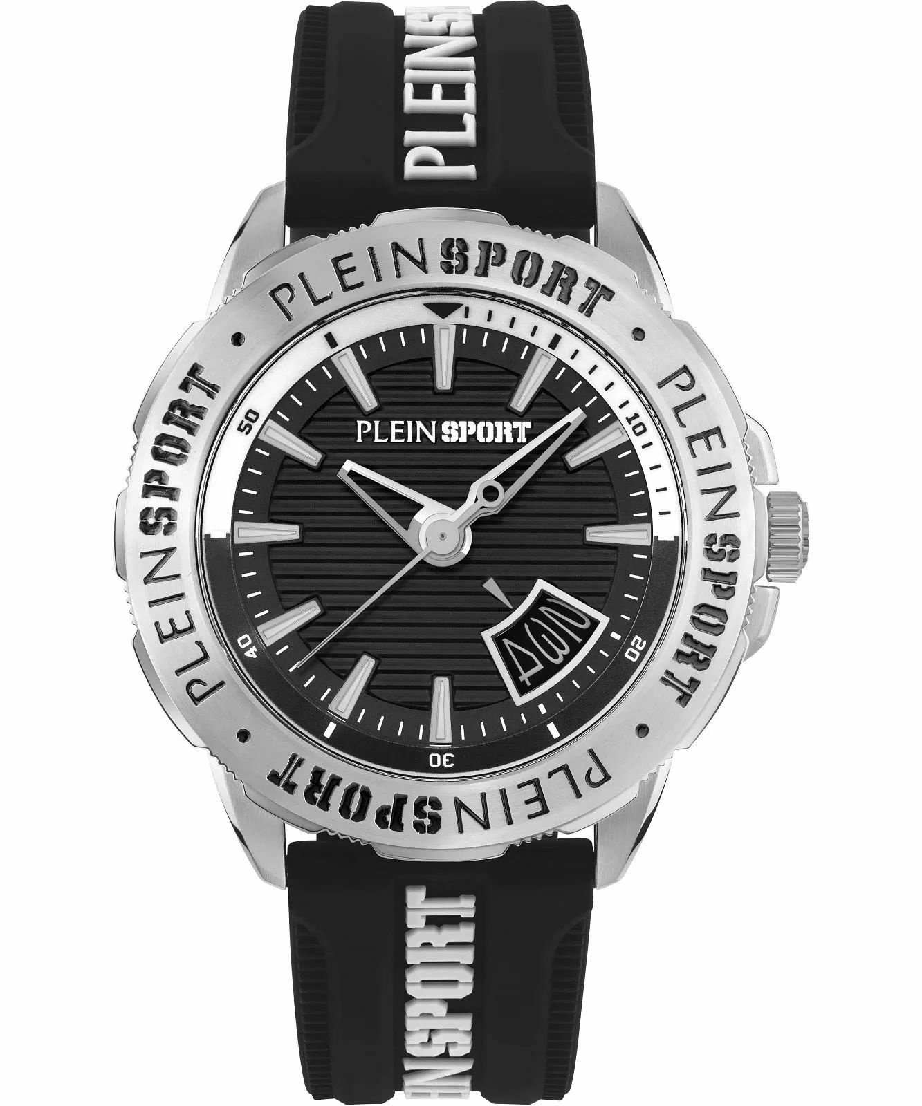 Plein Sport Herren Uhr RAMPAGE PSGDA0424 Schwarz / Weiß Silikon 44 mm Plein Sport Herren Uhr RAMPAGE PSGDA0424 Schwarz / Weiß Silikon 44 mm