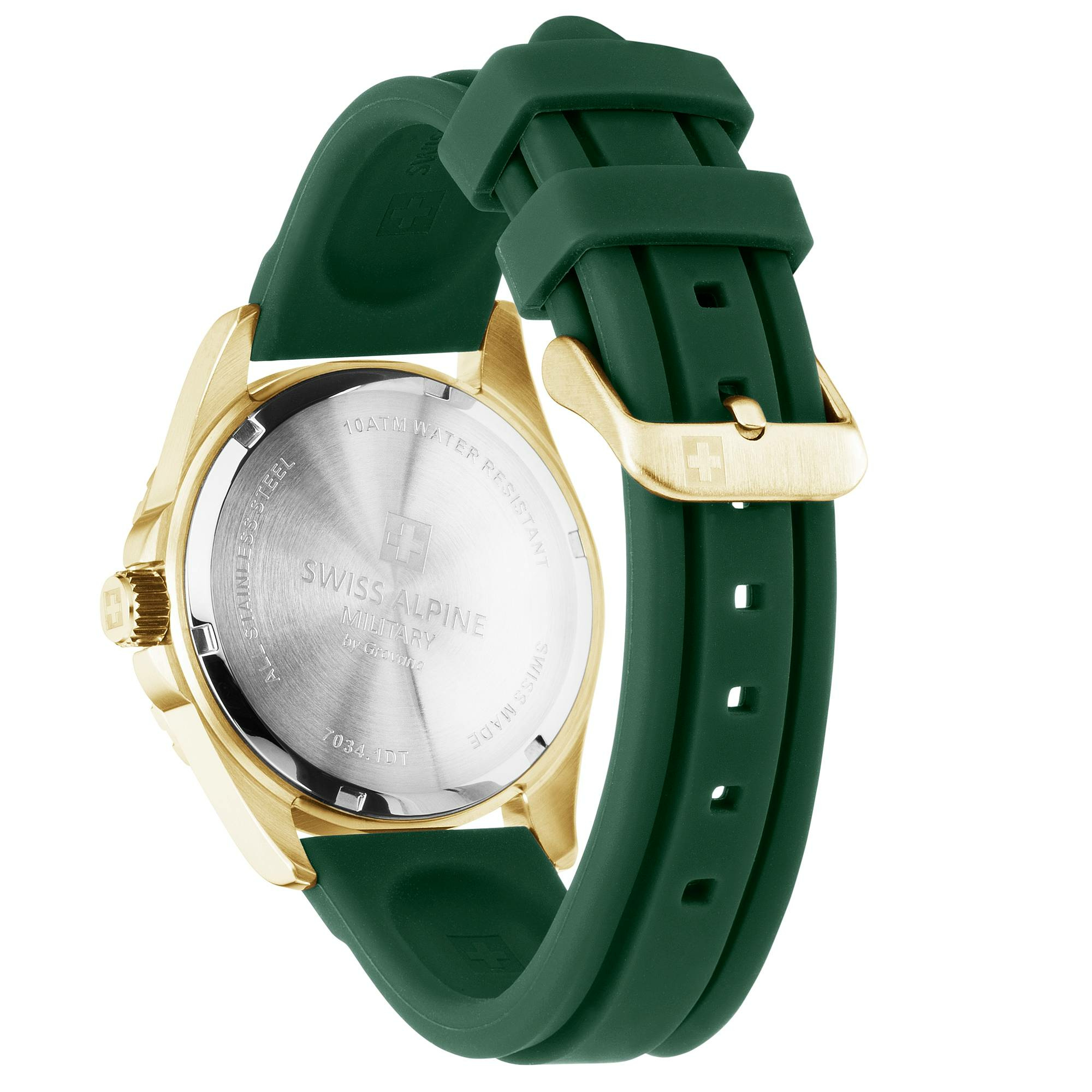 Swiss Alpine Military Herrenuhr für Herren, Modell Sierra, gold-grün, Artikelnum... – Bild 3