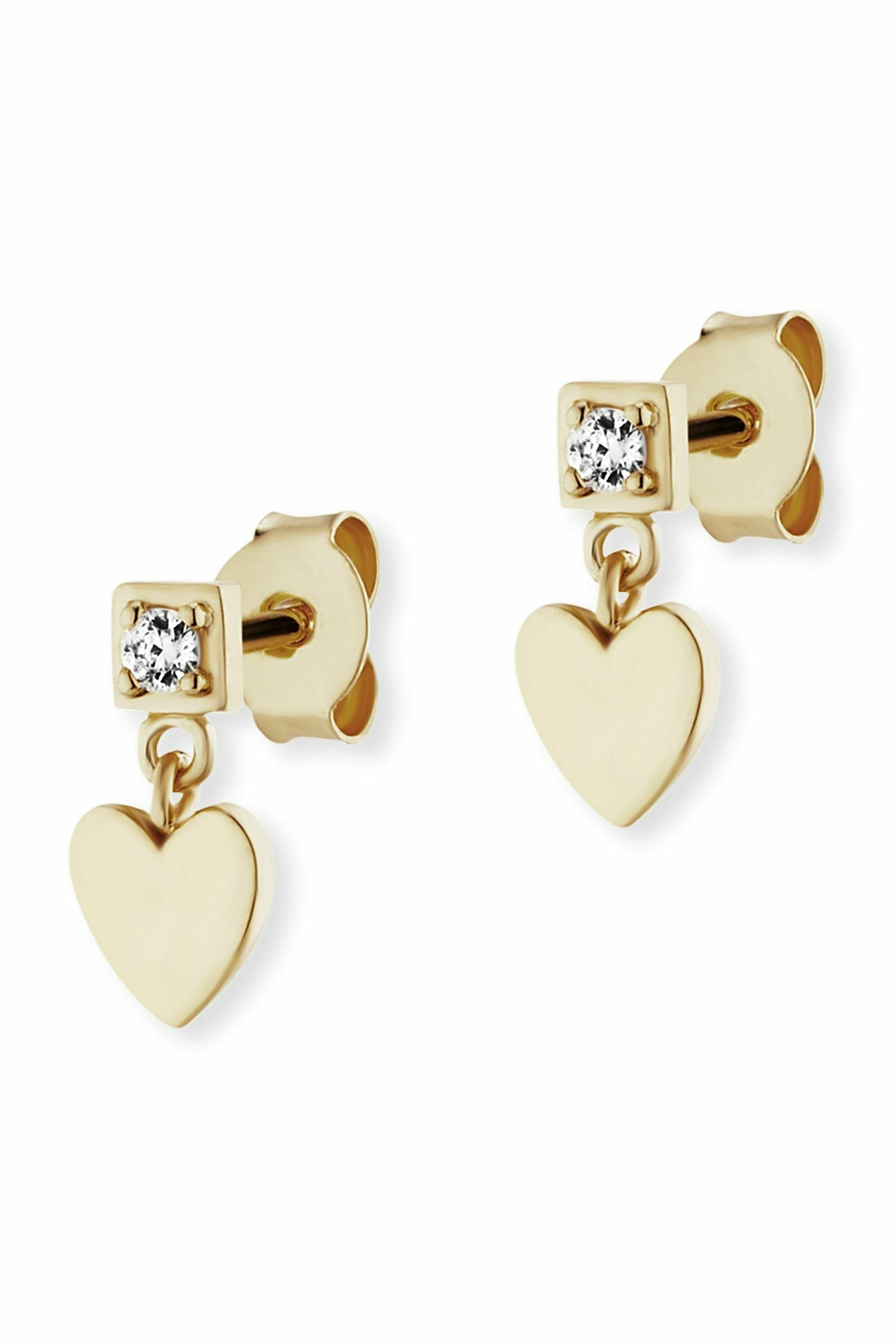 Ohrstecker 925/- Sterling Silber vergoldet Zirkonia Herz 41184284541022 – Bild 2