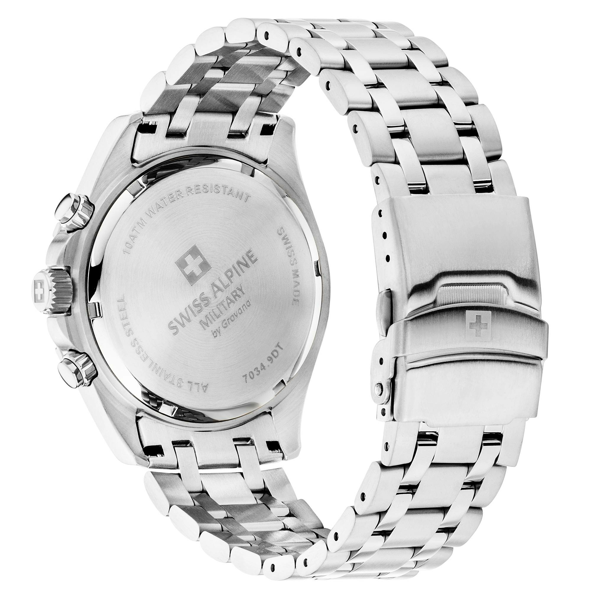 Swiss Alpine Military Herrenuhr Sierra Chrono, sportlich, silber/blau, Artikelnu... – Bild 2