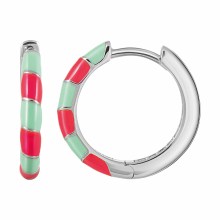 Creole 925  Silber rhodiniert Email in pink und türkis 41185186349150 Creole 925  Silber rhodiniert Email in pink und türkis 41185186349150