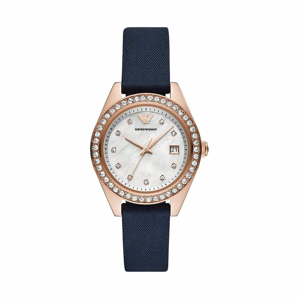 Emporio Armani Damen Armbanduhr Blau / Roségold AR11448 – Bild 3