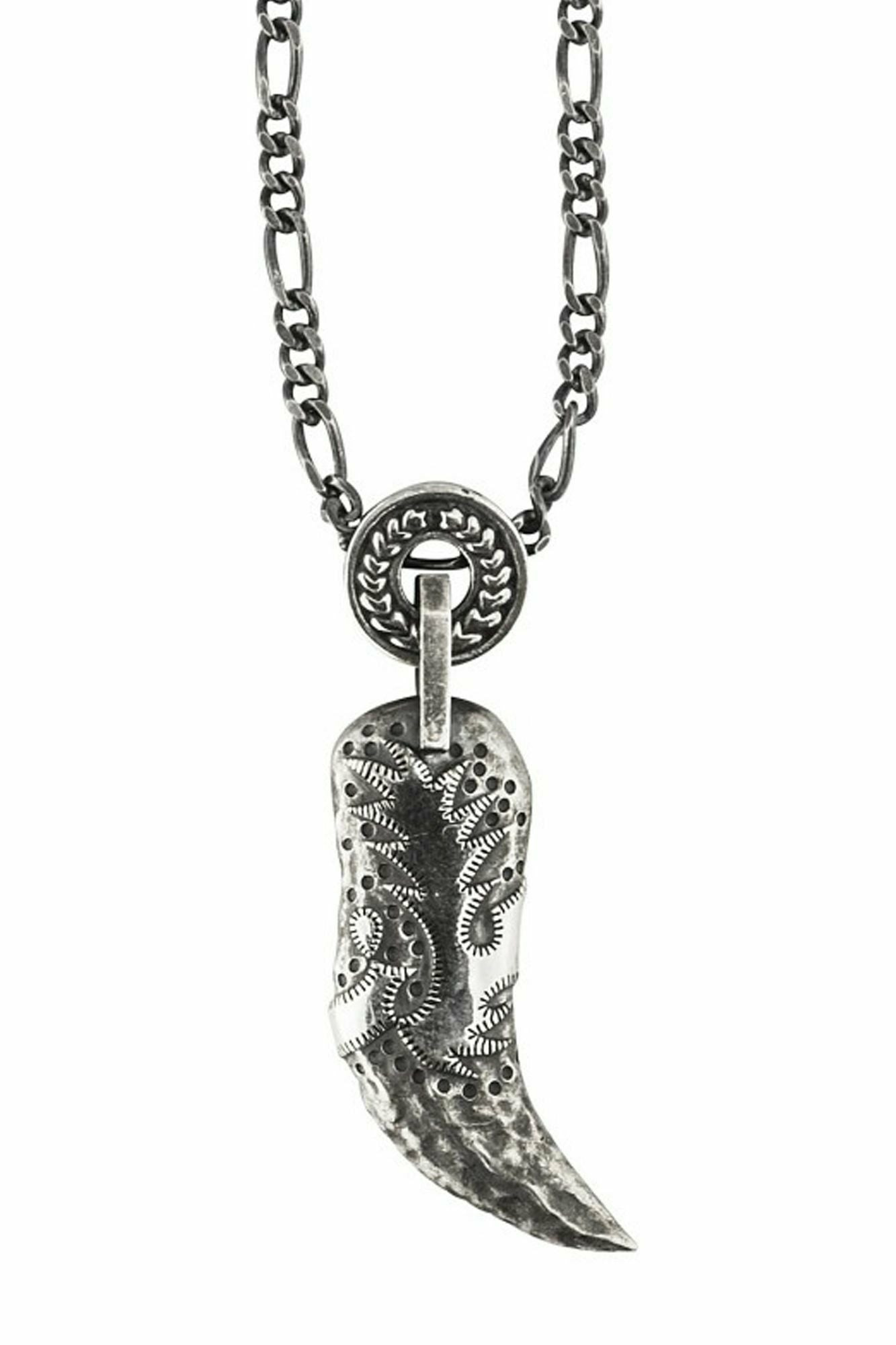 Anhänger mit Kette 925/- Sterling Silber oxidiert Tigerzahn 41183841419358