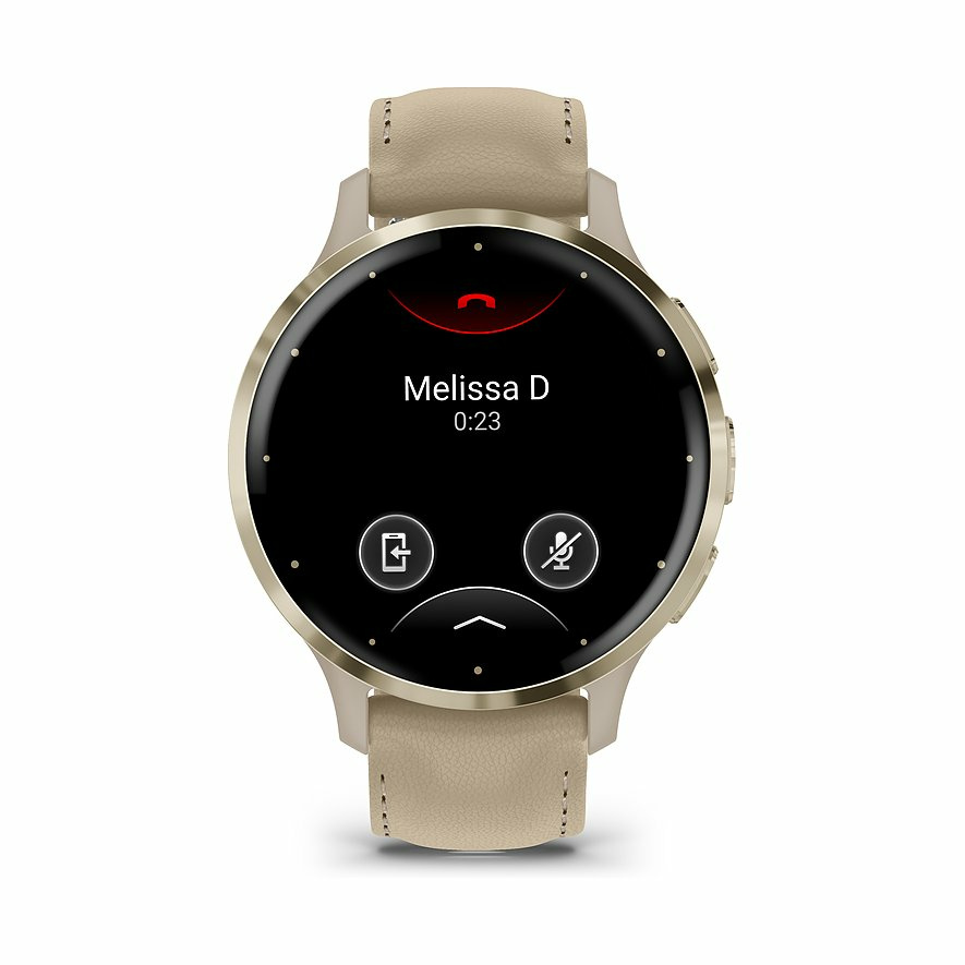 Garmin Herren Smartwatch Venu 3S mit Lederband Beige 010-02785-55 Garmin Herren Smartwatch Venu 3S mit Lederband Beige 010-02785-55