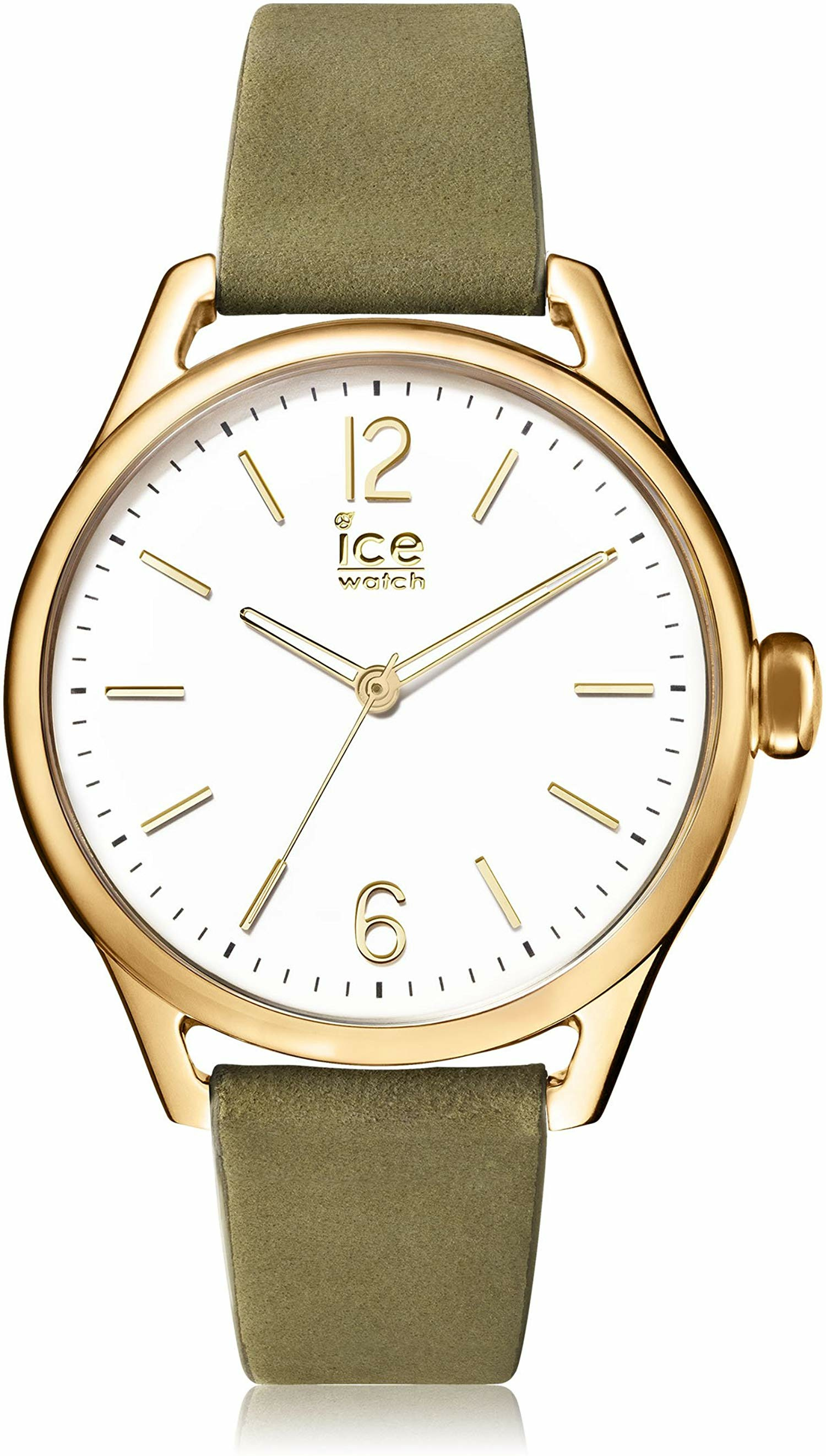 Ice-Watch - Ice Time Khaki Champagne - Grün Damenuhr mit Lederarmband - 013071 (... – Bild 2
