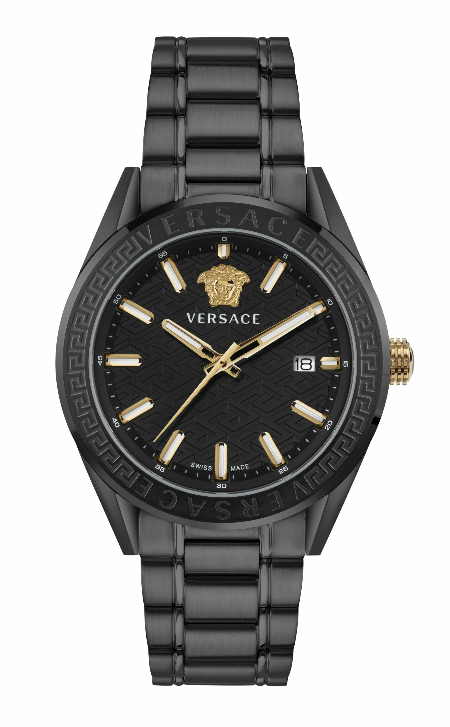 Versace V‑Code Quarz 42 mm Herren uhr schwarz VE6A00925 Versace V‑Code Quarz 42 mm Herren uhr schwarz VE6A00925