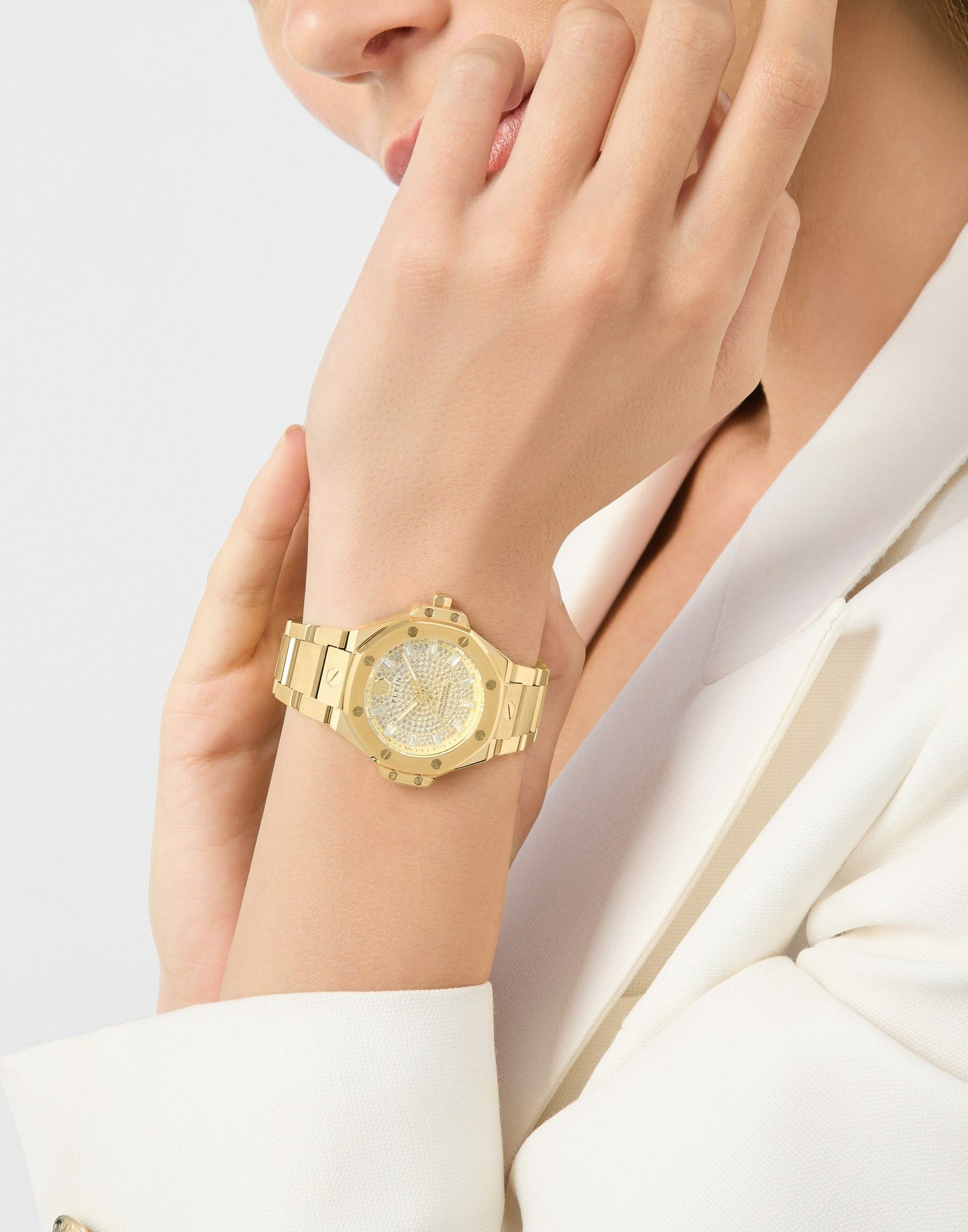 Philipp Plein Damen Uhr Royal Prestige PW4FA0525 Edelstahl Gold 33 mm Kristall‑L... – Bild 2