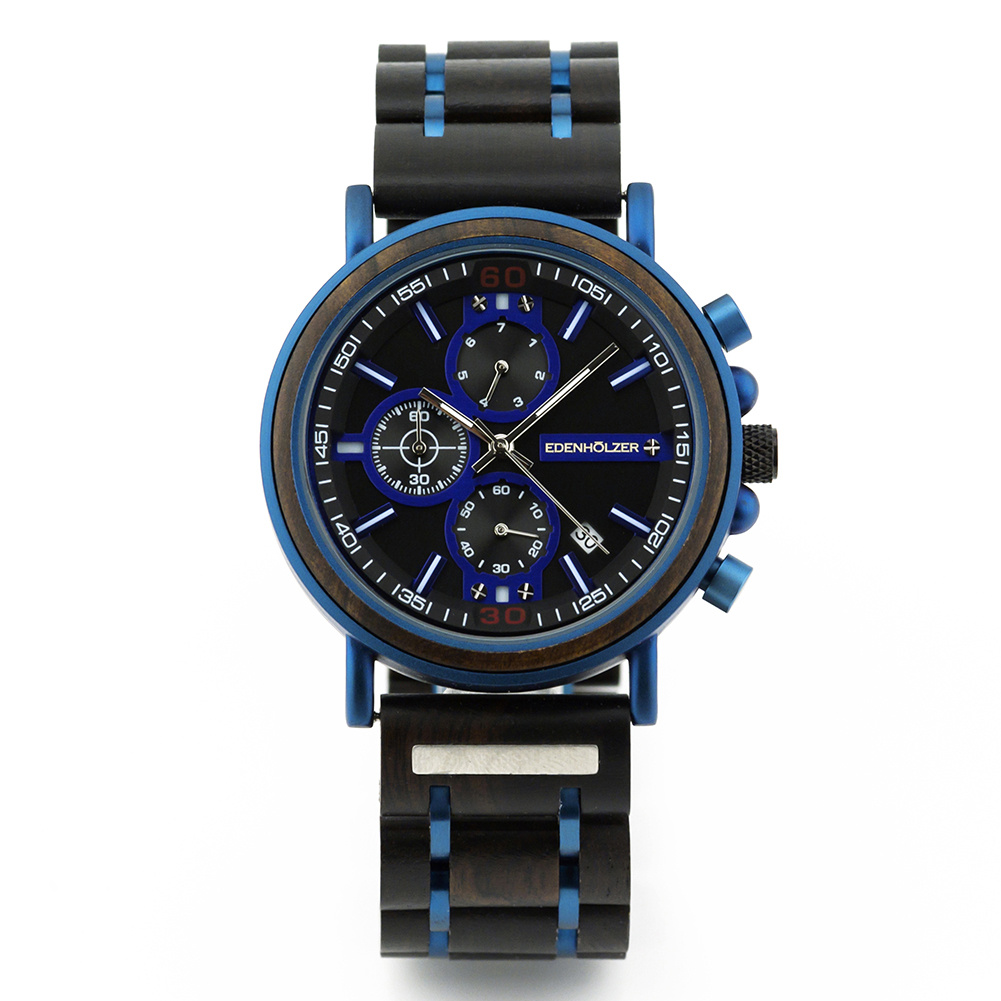 Edenhölzer Holzuhr Herren Armbanduhr Boracay Holzarmband ED091-009 – Bild 2
