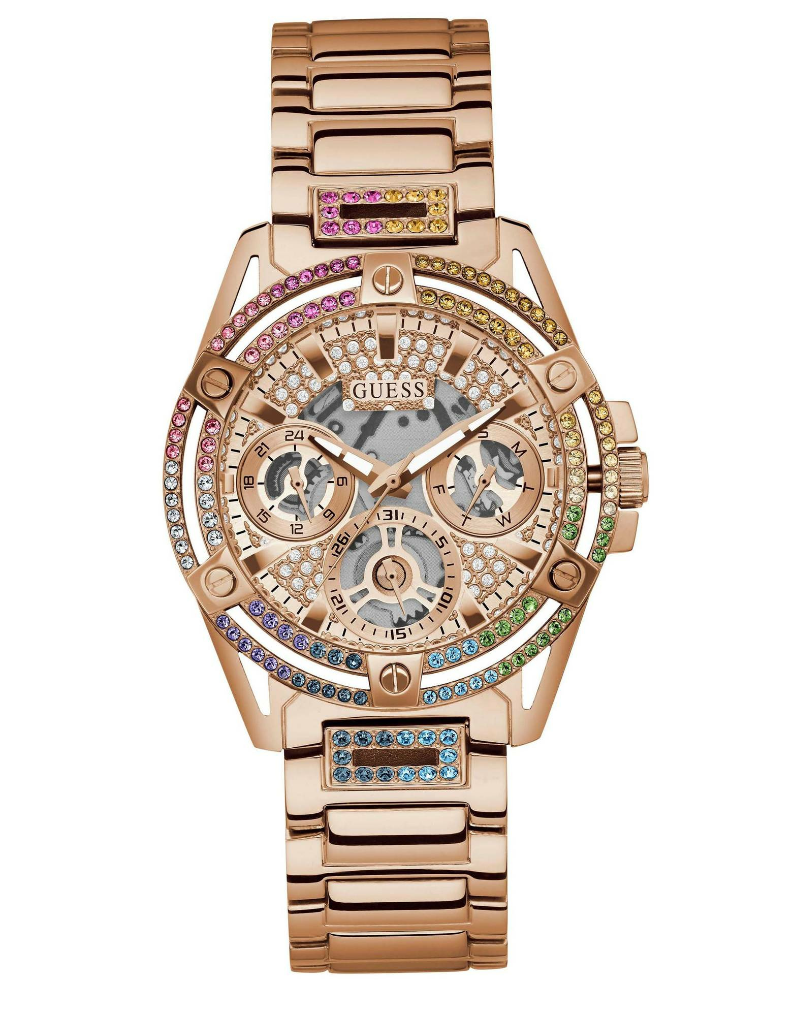 Guess Damen Multifunkion Armbanduhr Queen roségold, mehrfarbig 40 mm GW0464L5 – Bild 2