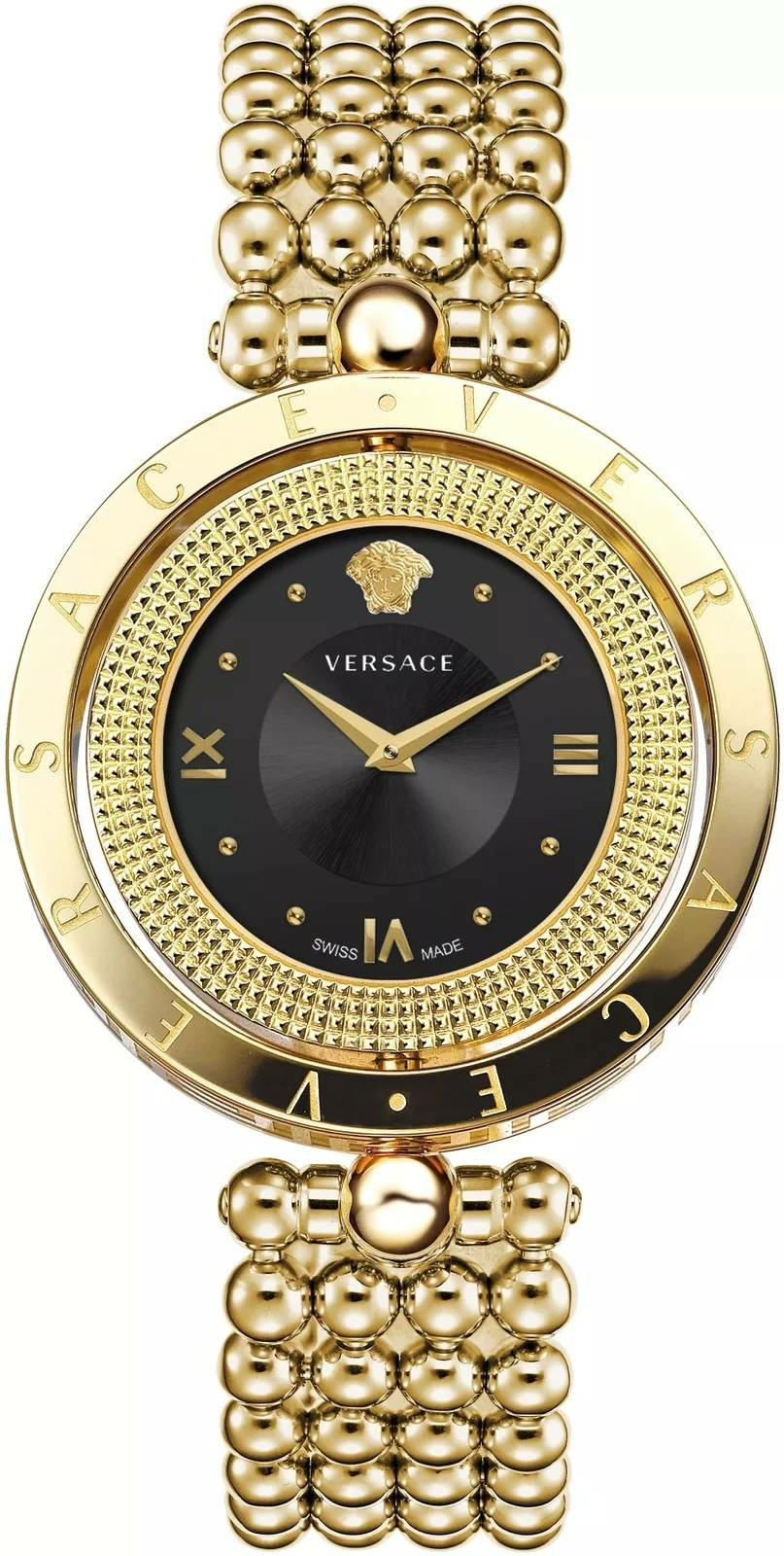 Versace Damen Armbanduhr Eon Schwarz Gold VE7901723 Versace Damen Armbanduhr Eon Schwarz Gold VE7901723