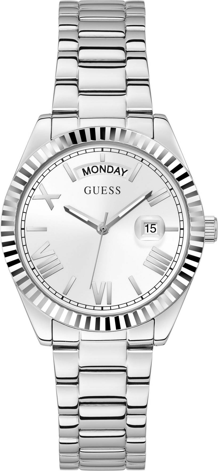 Guess Damen Armbanduhr Luna, Day/Date silber 36 mm GW0308L1 Guess Damen Armbanduhr Luna, Day/Date silber 36 mm GW0308L1