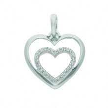 Damen 333 Weißgold Anhänger Herz mit Zirkonia Damen 333 Weißgold Anhänger Herz mit Zirkonia