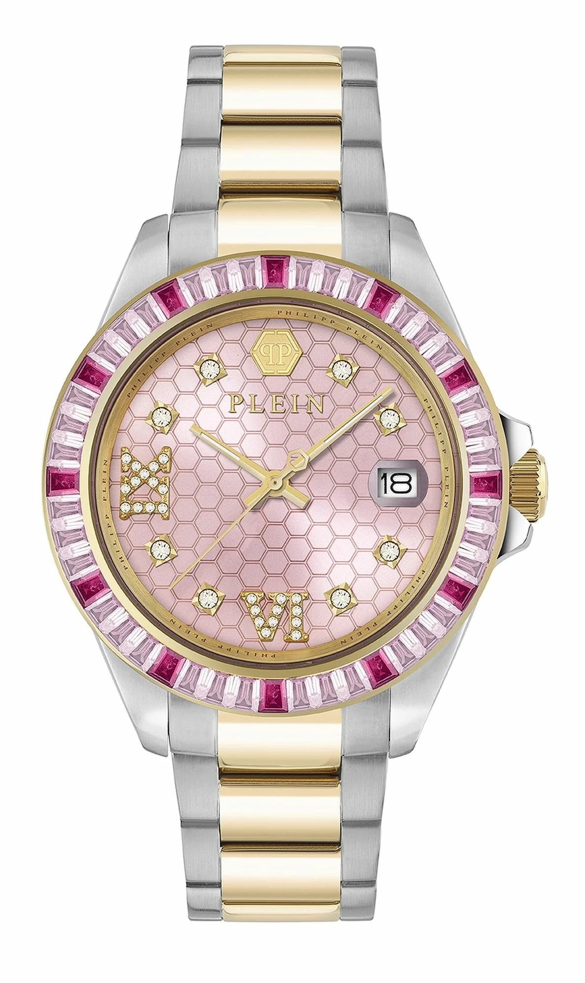 Philipp Plein Damenuhr Lady Empire PW2FA0325 Silber, Gold / Rosa (Edelstahl) Philipp Plein Damenuhr Lady Empire PW2FA0325 Silber, Gold / Rosa (Edelstahl)