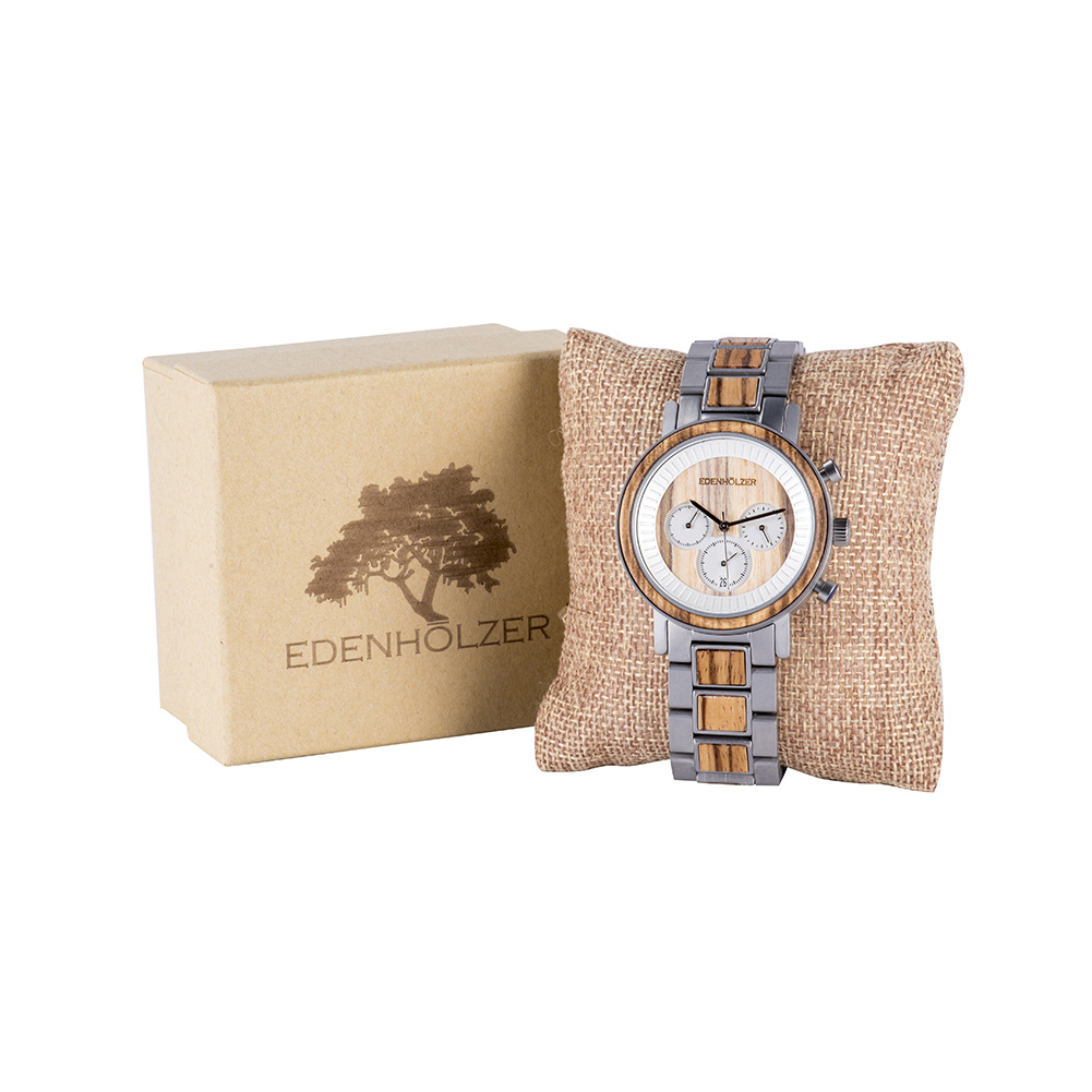Edenhölzer Holzuhr Herren Armbanduhr Kauai Holzarmband ED098-005 Edenhölzer Holzuhr Herren Armbanduhr Kauai Holzarmband ED098-005