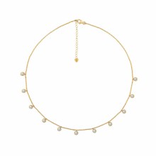 Collier 925/- Sterling Silber vergoldet Anhänger rund Zirkonia 41184804995166 Collier 925/- Sterling Silber vergoldet Anhänger rund Zirkonia 41184804995166