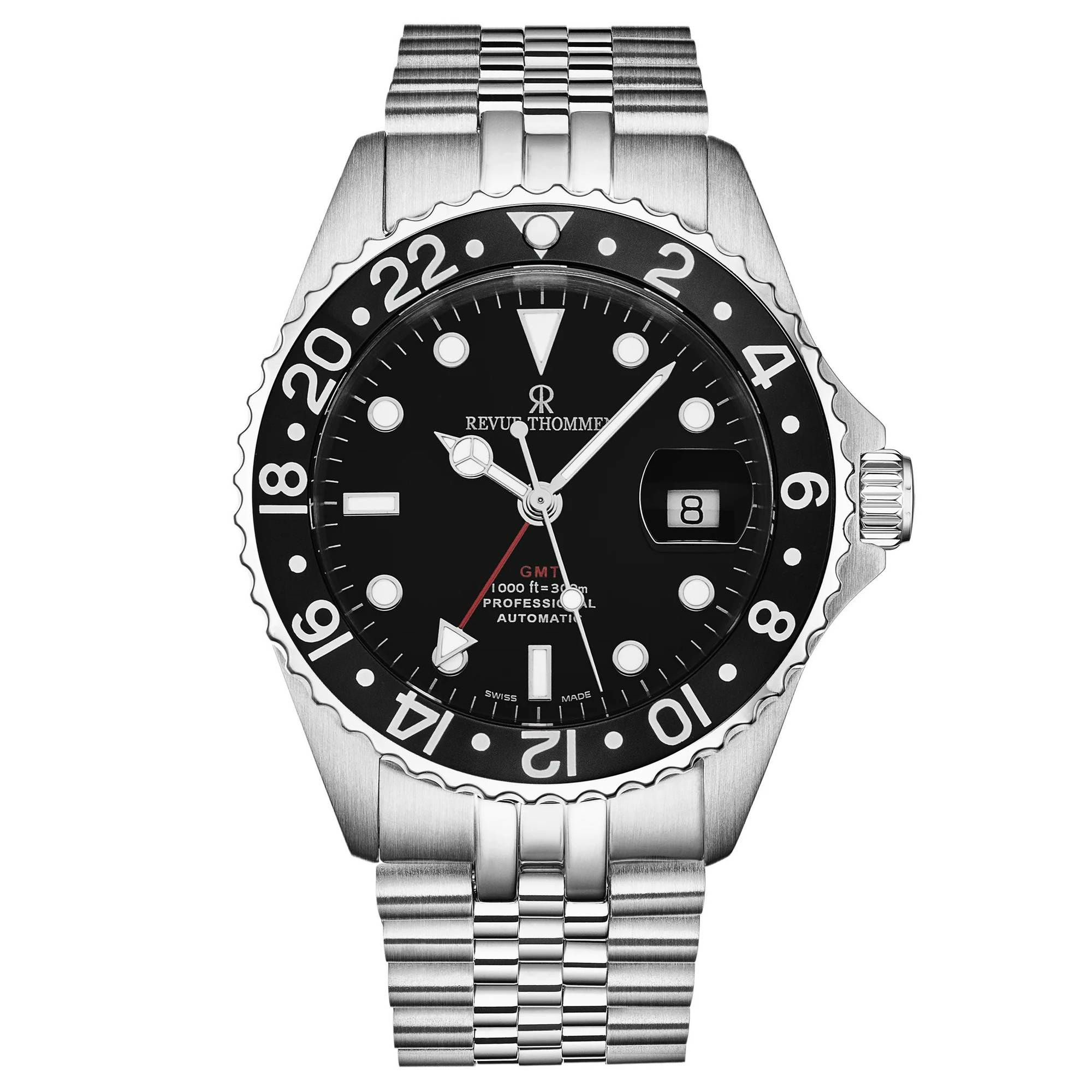 Revue Thommen Schweizer Armbanduhr Diver GMT Automatikuhr für Herren, Schwarz mi... – Bild 3